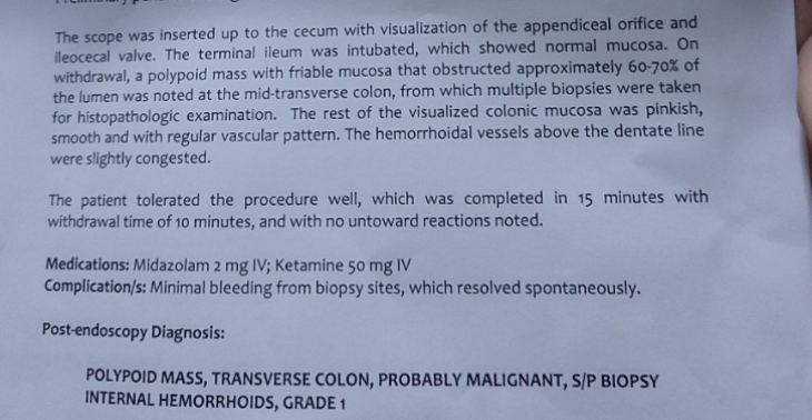 Colorectal Surgery of my mothyer